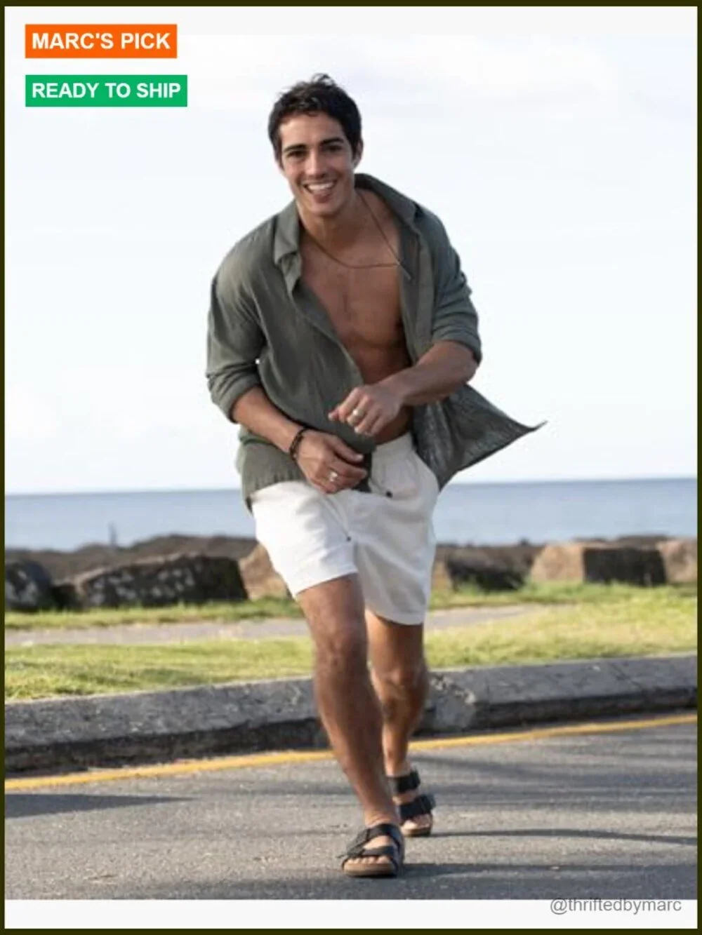 Men's Linen Shorts 5/7 Inch Elastic Waist Drawstring Beach Shorts with Pockets